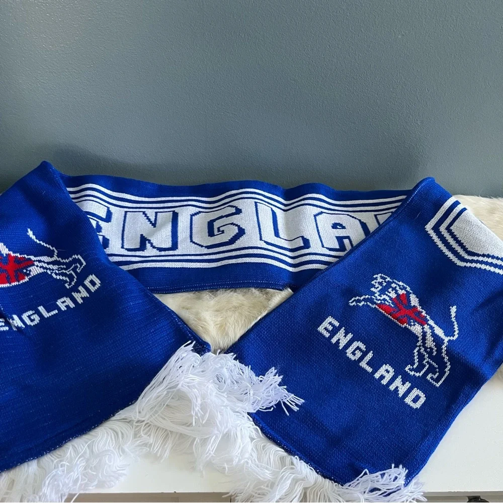 England Red White & Blue Fringe Scarf